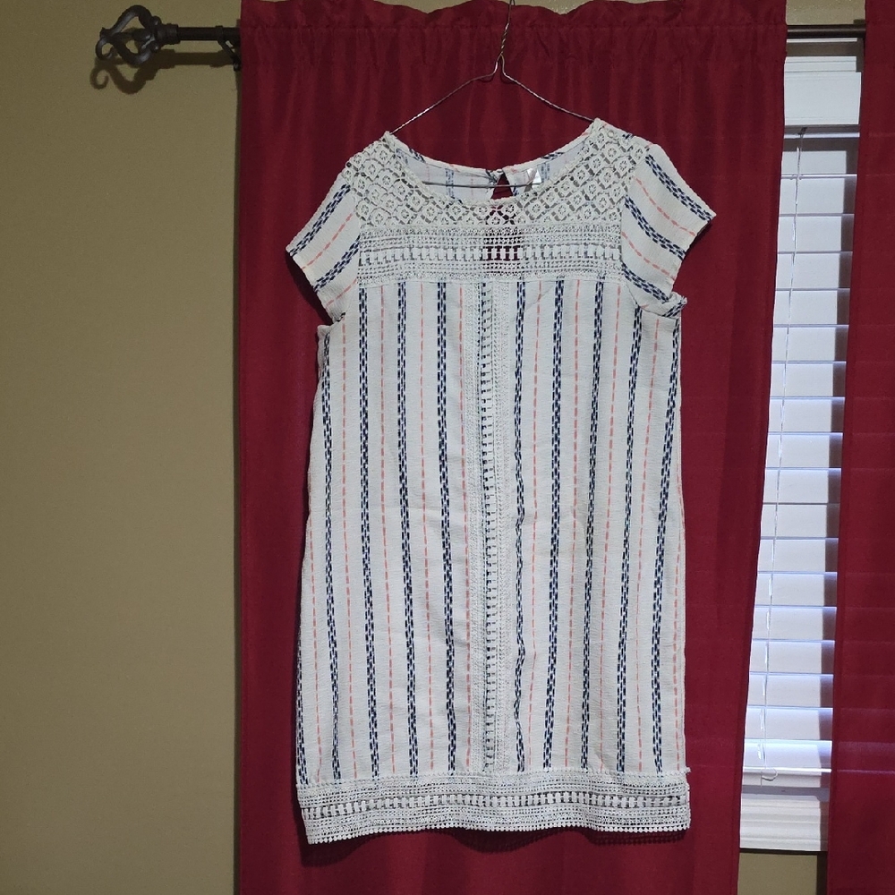 White and Blue Striped Dress